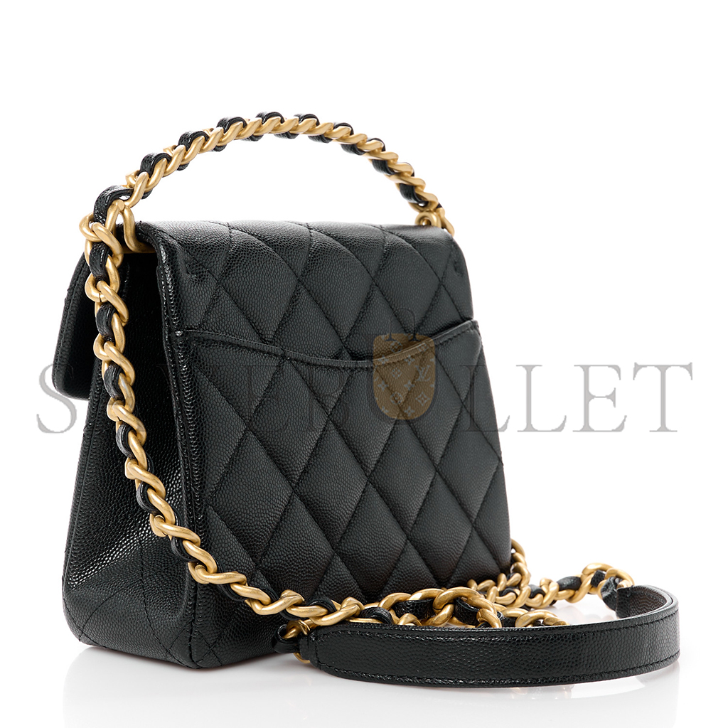 CHANEL MASTER CAVIAR QUILTED 31 RUE CAMBON MINI TOP HANDLE FLAP (19*15*7cm) 